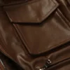 Resident Evil 6 Leon Kennedy Brown Leather Jacket - Image 5