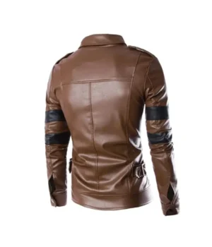 Alternative view of Resident Evil 6 Leon Kennedy Brown Leather Jacket