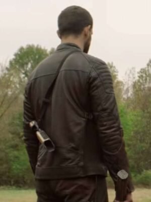 Alternative view of The Walking Dead Nico Tortorella Quilted Brown Leather Jacket