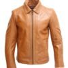 Tom Holland Tan Brown Leather Jacket - Image 2