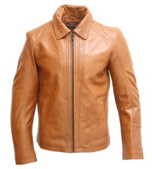 Alternative view of Tom Holland Tan Brown Leather Jacket