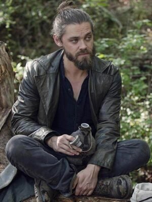 Alternative view of The Walking Dead Tom Payne Leather Trench Coat