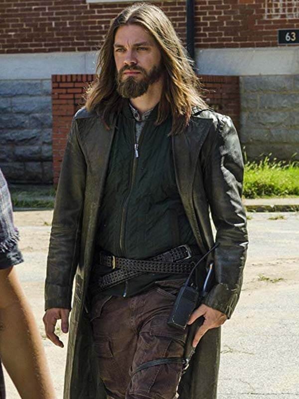 The Walking Dead Tom Payne Leather Trench Coat - Image 3