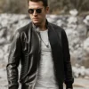 Tucson Men's Stand collar Real Leather Moto Jacket