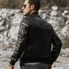 Tucson Men's Stand collar Real Leather Moto Jacket - Image 5