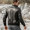Tucson Men's Stand collar Real Leather Moto Jacket - Image 7