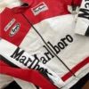 Best Vintage Men's White and Red Motorcycle Racing Leather Jacket