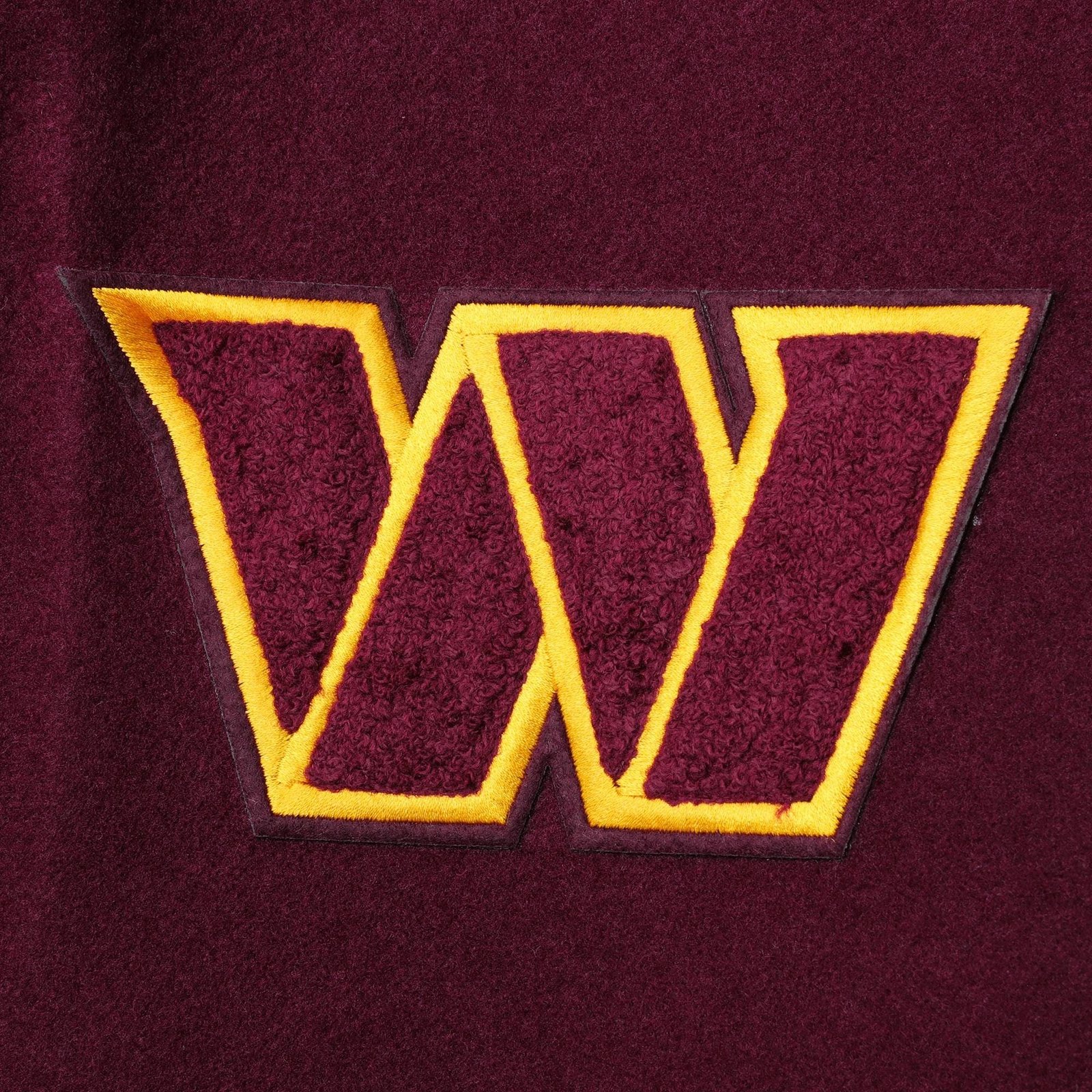 Washington Commanders Letterman Classic Burgundy and White Jacket - Image 3