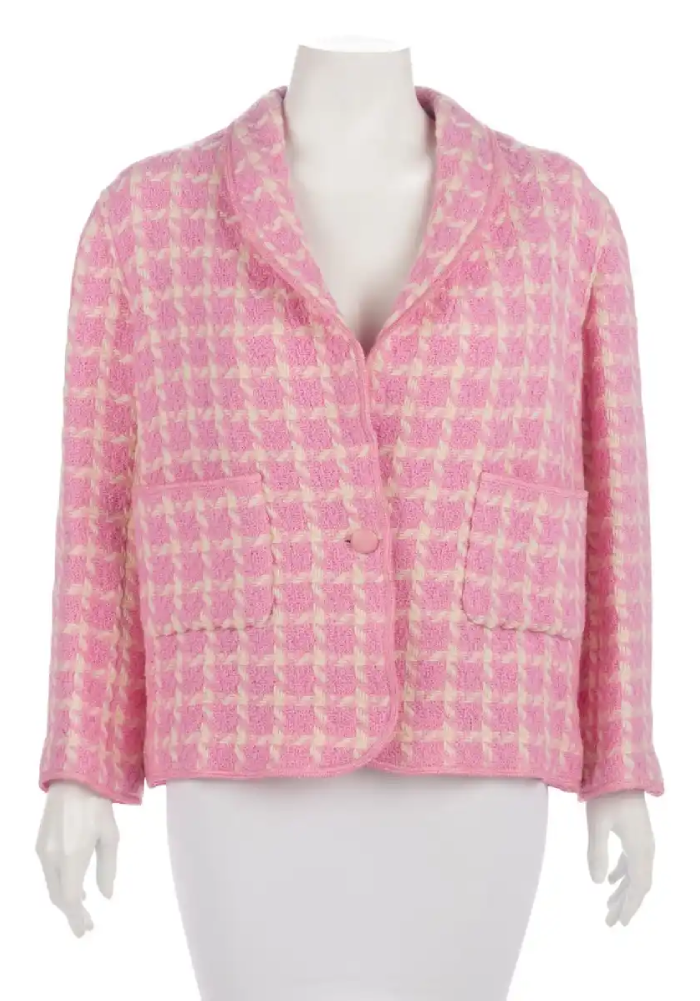 Alternative view of Margot Robbie Barbie Pink Checkered Blazer