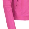 Margot Robbie Barbie Pink Leather Jacket - Image 6