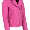 Margot Robbie Barbie Pink Leather Jacket - Image 2