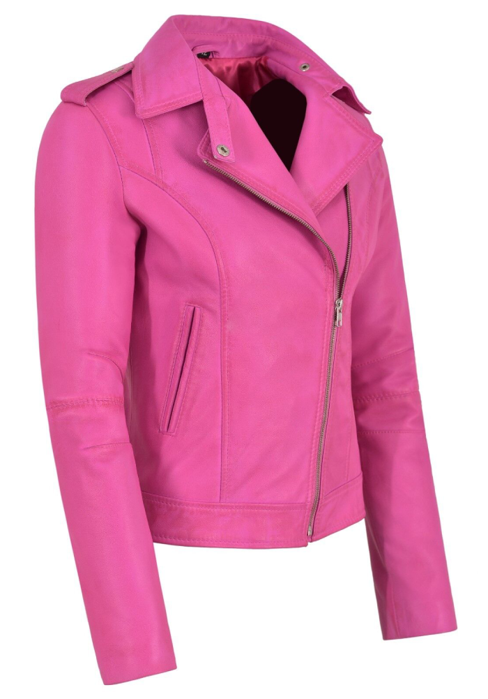 Alternative view of Margot Robbie Barbie Pink Leather Jacket