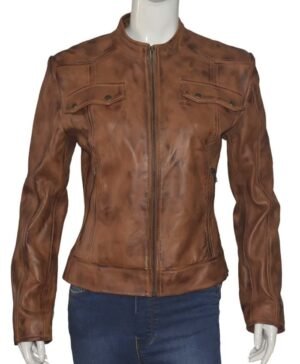 Alternative view of Heartland Amber Marshall Brown Leather Jacket