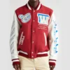 OFF-White Letterman Varsity Red & White Jacket - Image 4
