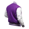 College Highschool Letterman Baseball Purple & White Varsity Jacket - Image 3