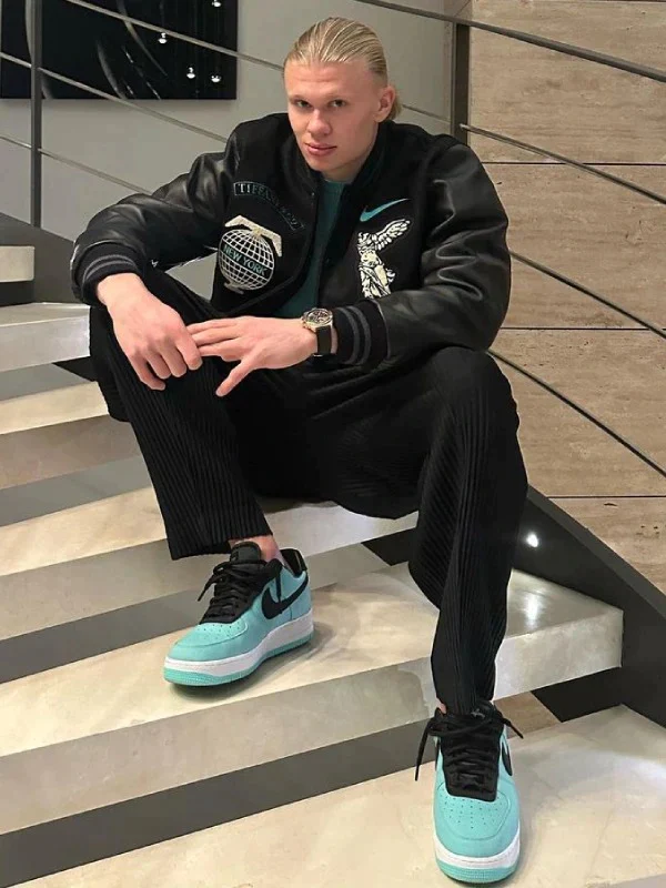 Erling Haaland Letterman Tiffany and Co Nike Jacket - Image 4