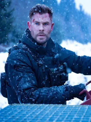 Extraction 2 Chris Hemsworth Black Hooded Jacket
