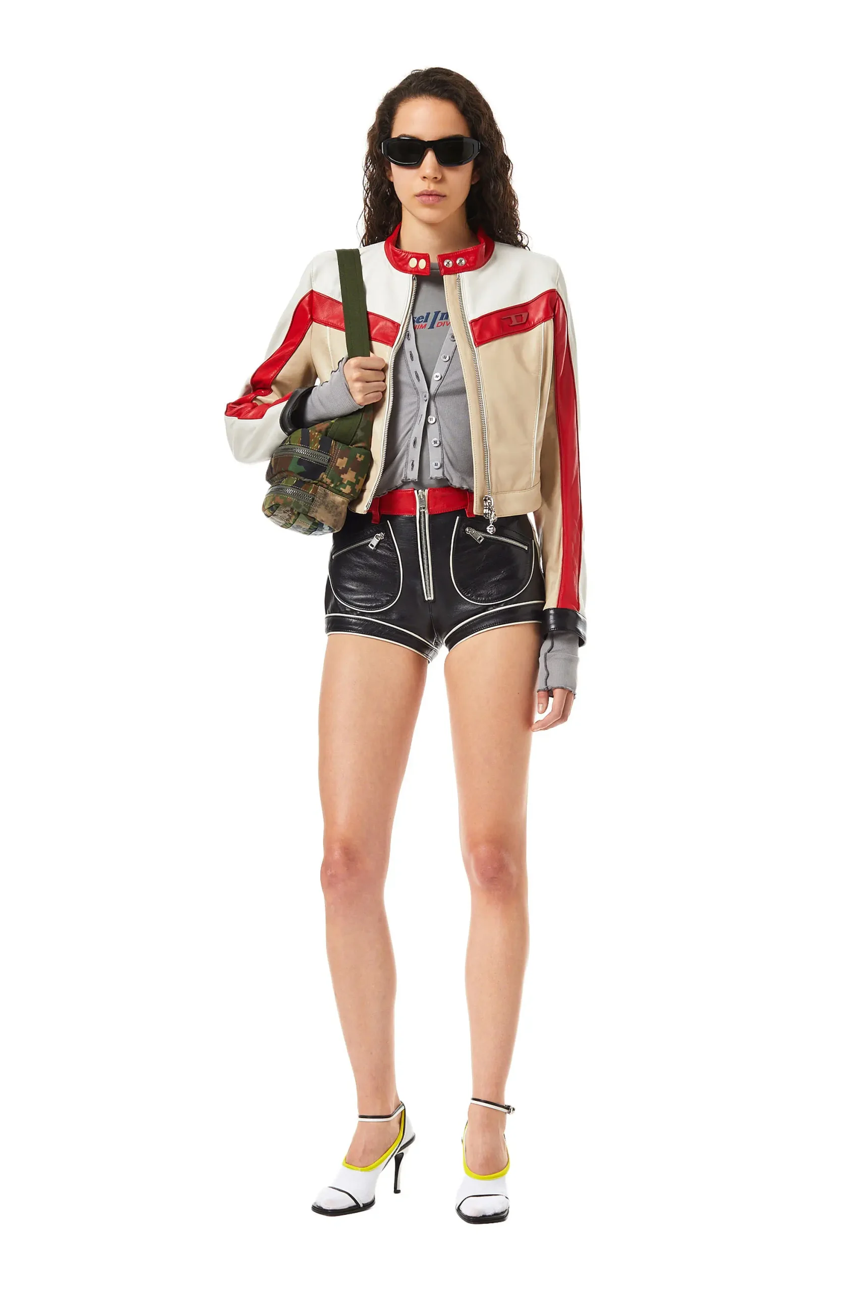 Fast X Ramsey Letterman Diesel colour-block Leather Jacket - Image 5