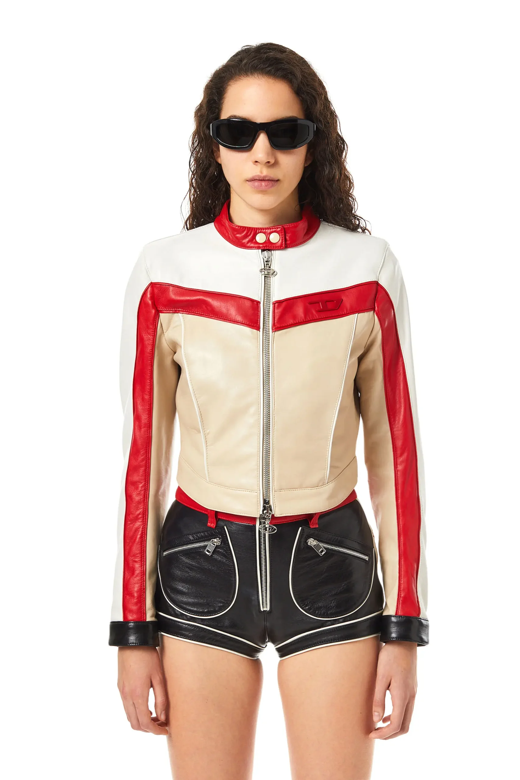 Fast X Ramsey Letterman Diesel colour-block Leather Jacket - Image 2