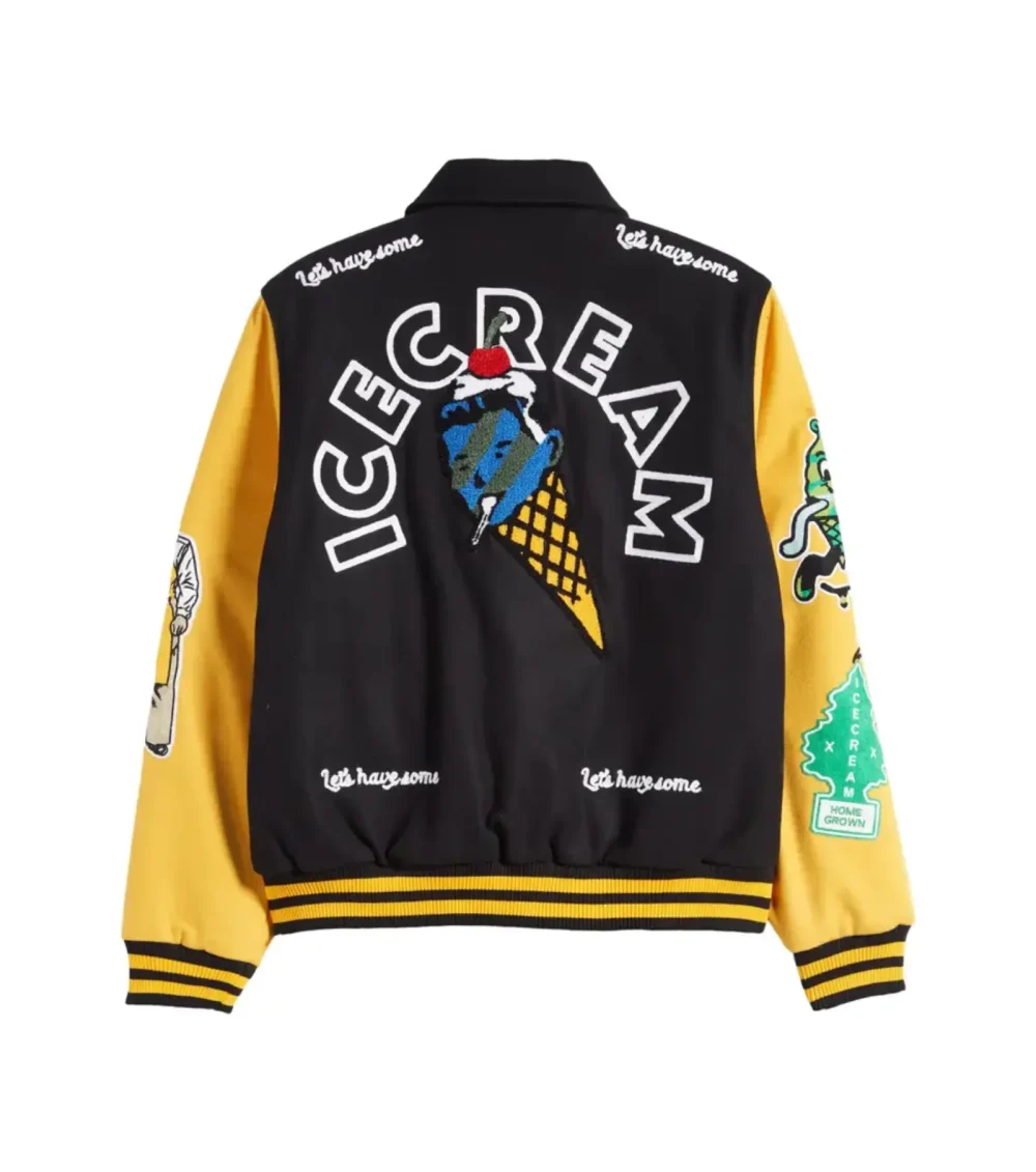 Alternative view of Ice-Cream Dollar Sign Letterman Varsity Jacket