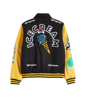 Alternative view of Ice-Cream Dollar Sign Letterman Varsity Jacket