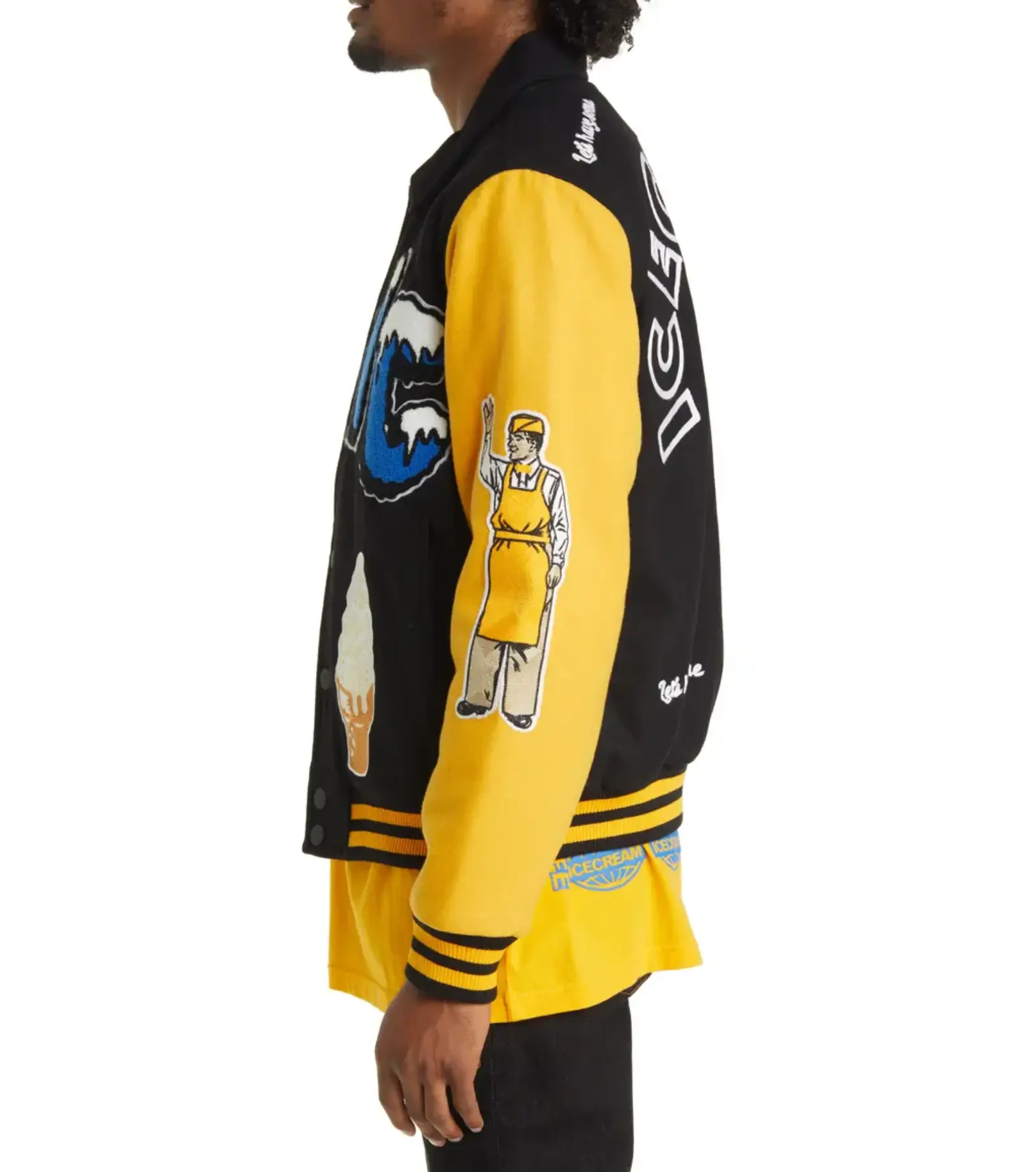 Ice-Cream Dollar Sign Letterman Varsity Jacket