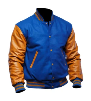 College Highschool Letterman Baseball Blue & Gold Varsity Jacket