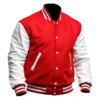 College Highschool Letterman Baseball Red Varsity Jacket