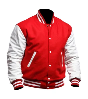 College Highschool Letterman Baseball Red Varsity Jacket