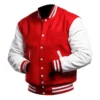College Highschool Letterman Baseball Red Varsity Jacket - Image 2
