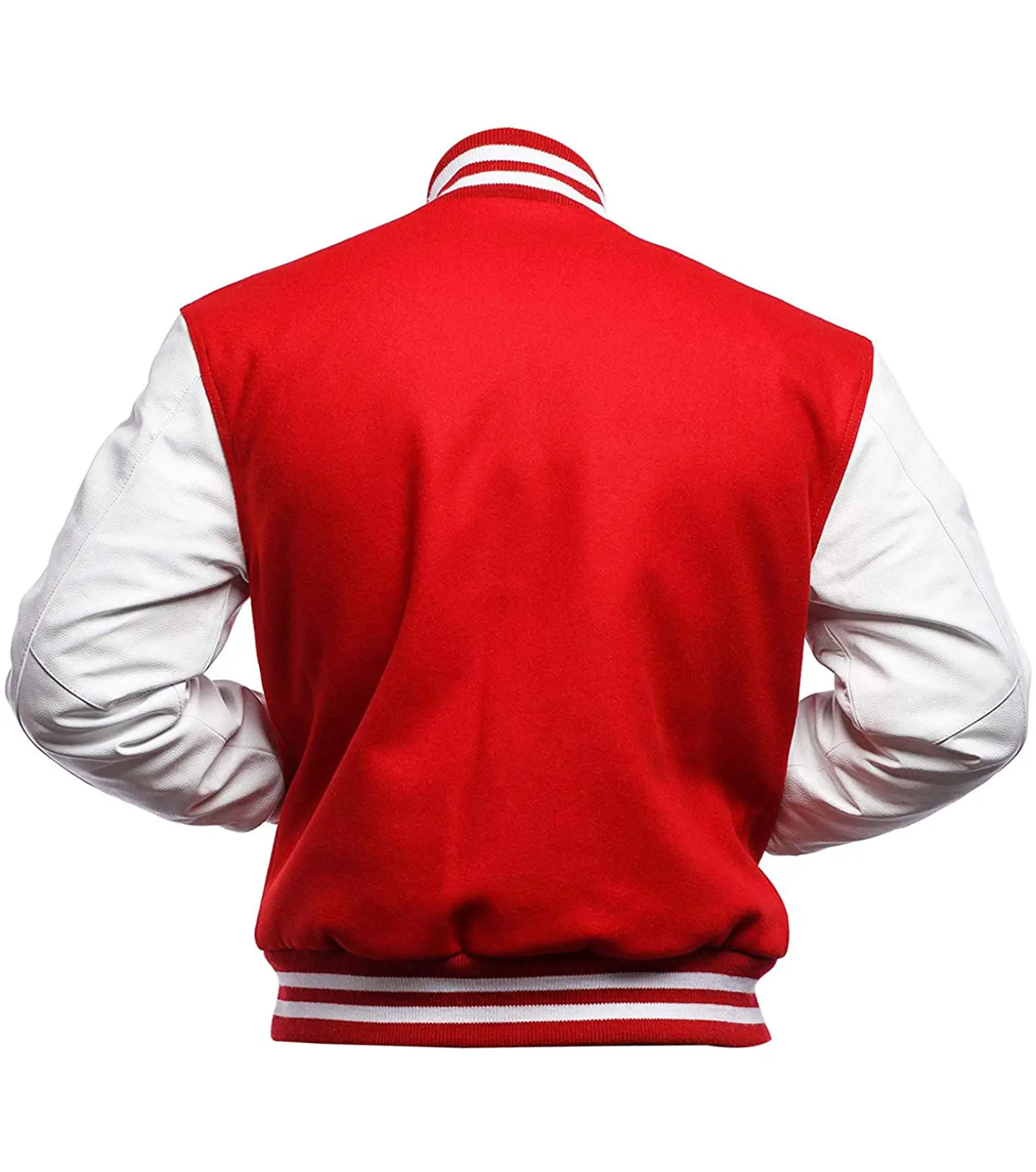 College Highschool Letterman Baseball Red Varsity Jacket - Image 3
