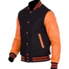 Varsity Black and Orange Letterman Jacket - Image 2
