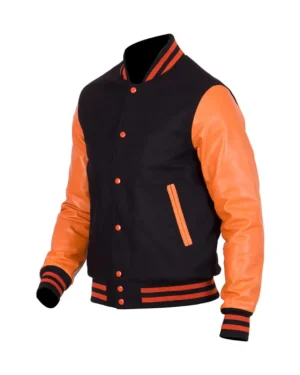 Alternative view of Varsity Black and Orange Letterman Jacket