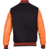 Varsity Black and Orange Letterman Jacket - Image 3
