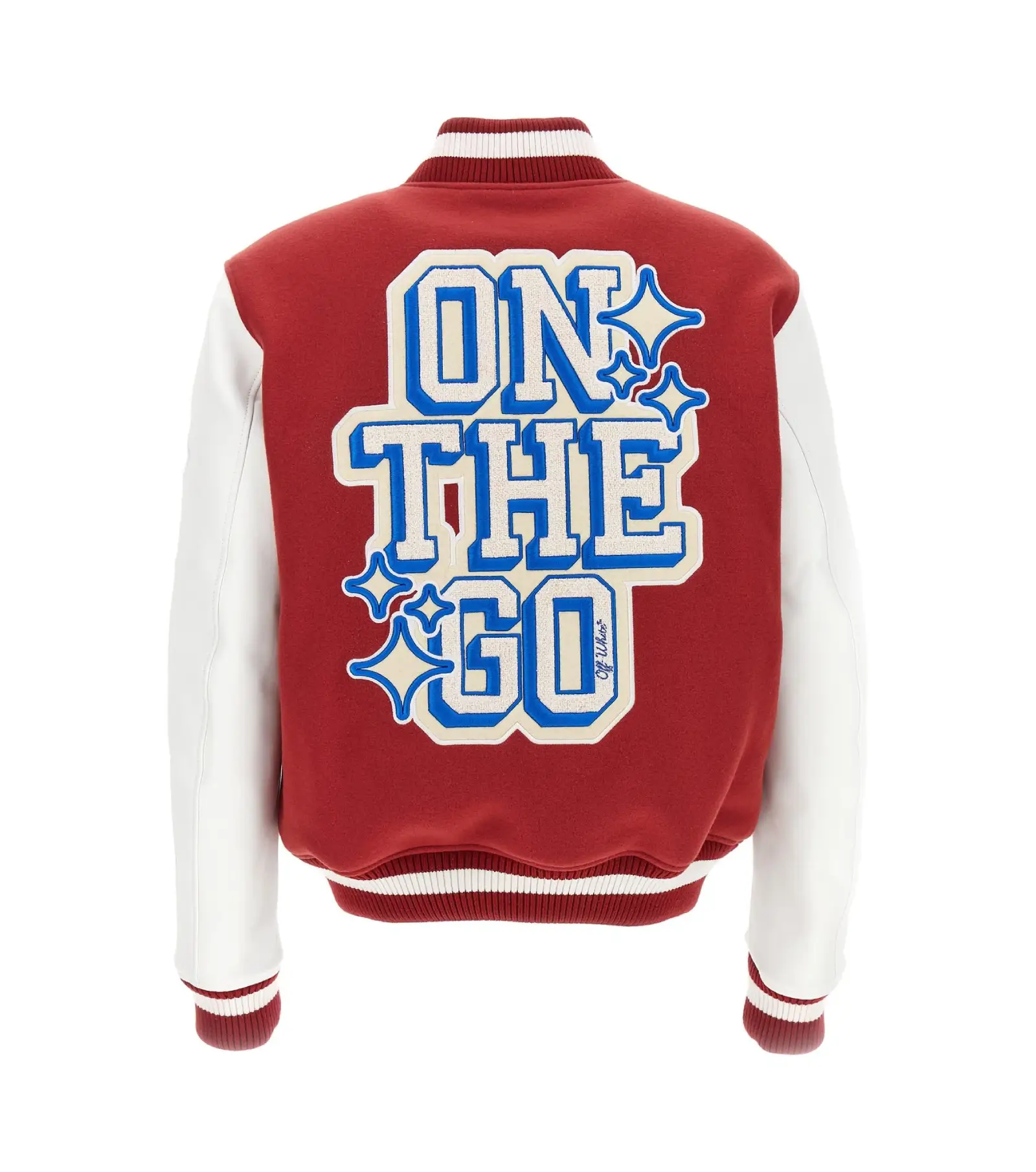 OFF-White Letterman Varsity Red & White Jacket - Image 2
