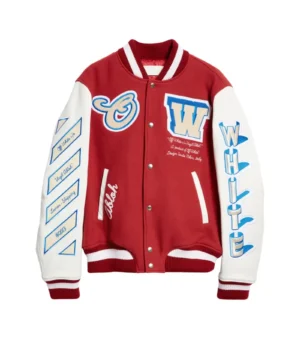 OFF-White Letterman Varsity Red & White Jacket