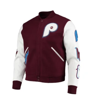 Philadelphia Phillies Classic Maroon Varsity Bomber Jacket