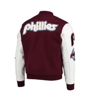 Alternative view of Philadelphia Phillies Classic Maroon Varsity Bomber Jacket