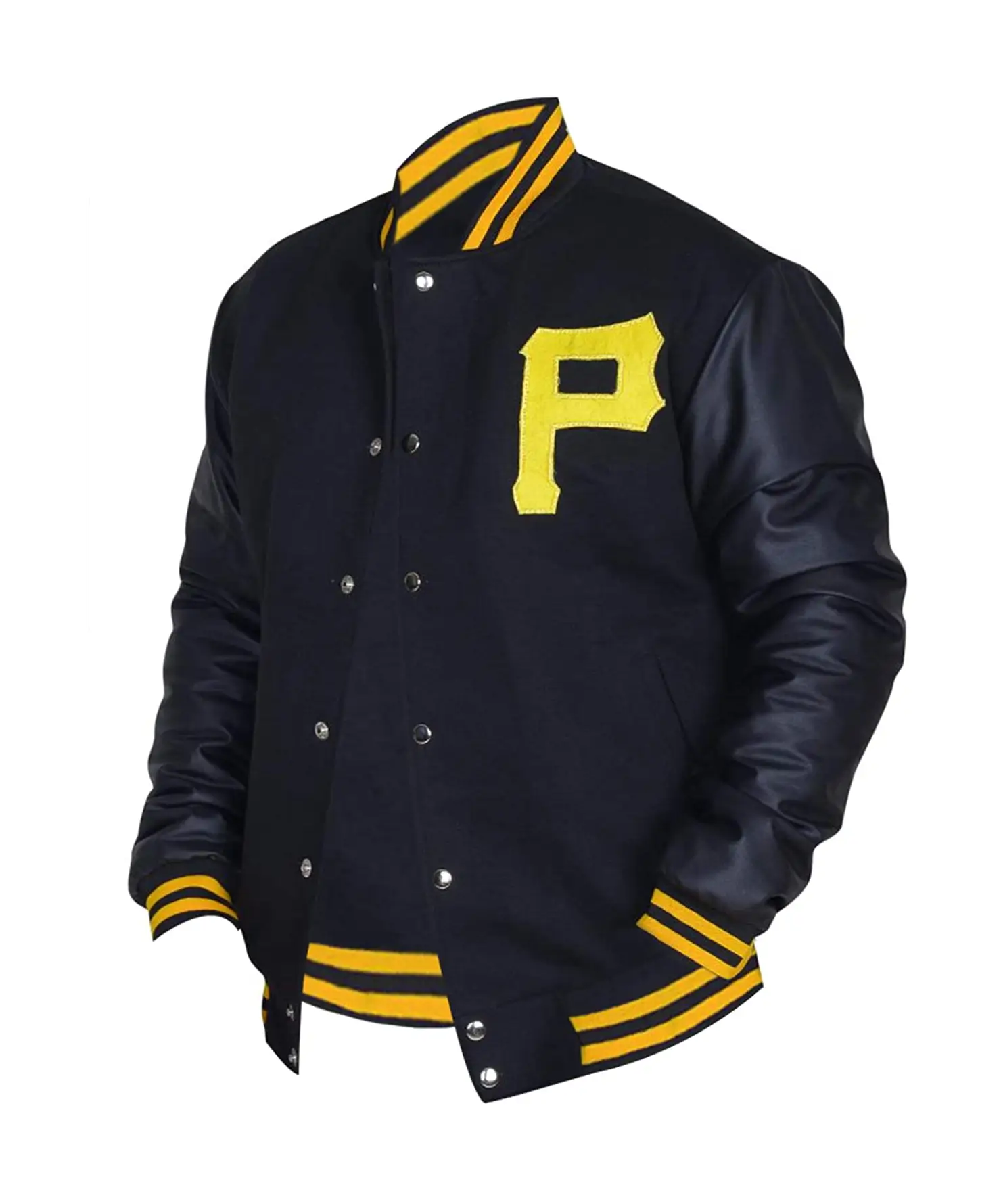 Pittsburgh Pirates Letterman Majestic Black Varsity Jacket - Image 3