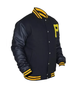 Alternative view of Pittsburgh Pirates Letterman Majestic Black Varsity Jacket