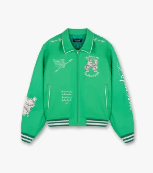 Represent Cherub Letterman Green Varsity Jacket