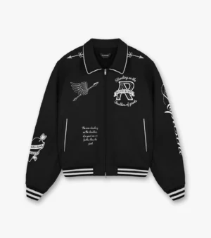 Represent Cherub Letterman Black Varsity Jacket