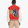 Represent Initial Letterman Red & White Varsity Jacket - Image 5