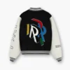Represent Initial Letterman Black & White Varsity Jacket - Image 2