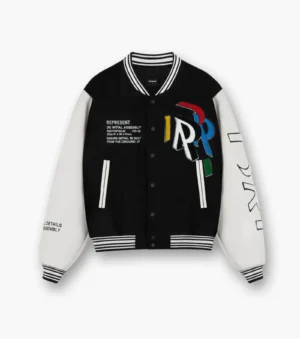 Represent Initial Letterman Black & White Varsity Jacket
