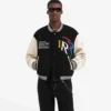 Represent Initial Letterman Black & White Varsity Jacket - Image 5