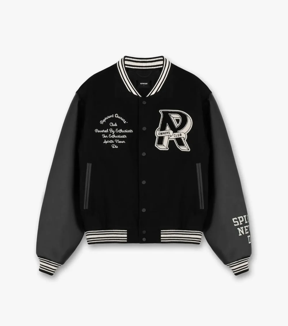 Represent Owners Club Letterman Black Varsity Jacket