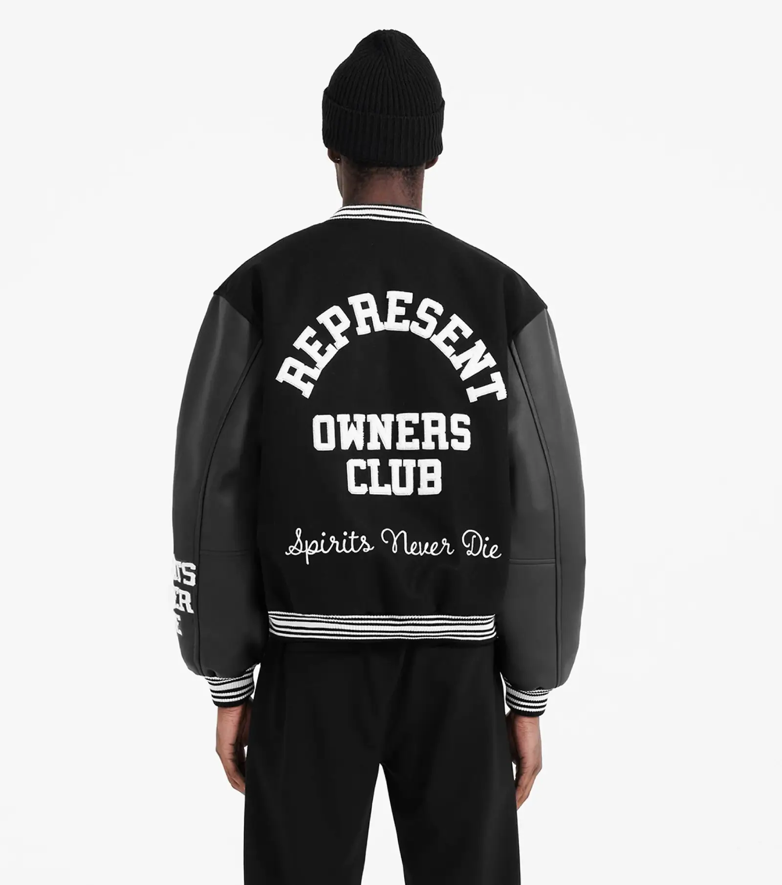 Represent Owners Club Letterman Black Varsity Jacket - Image 6