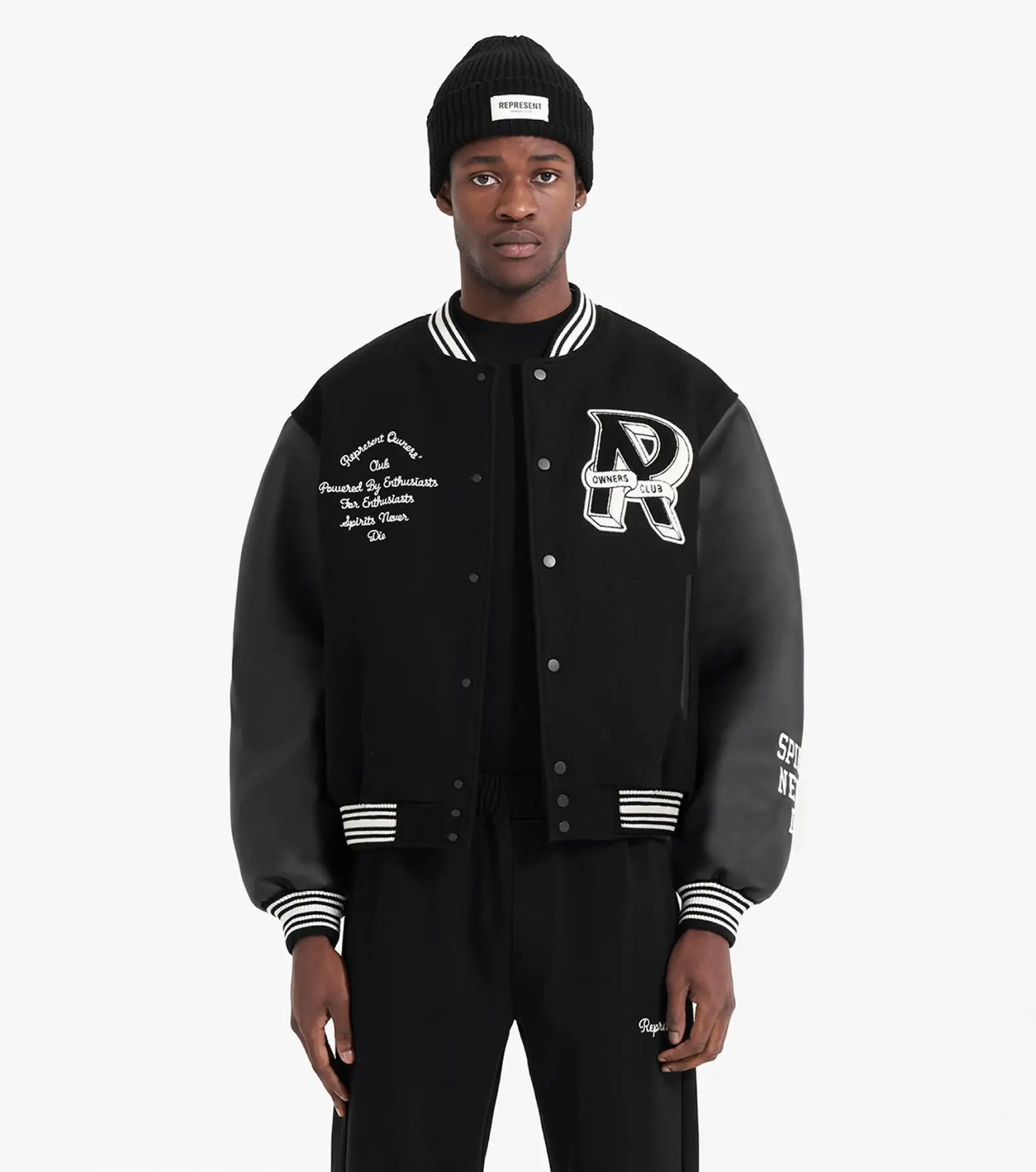 Represent Owners Club Letterman Black Varsity Jacket - Image 5