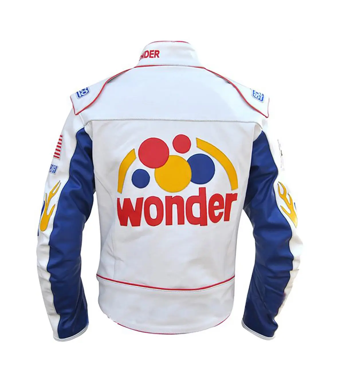 Ricky Bobby Wonder Bread Jacket with bold branding on the back